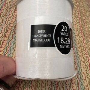 My Moments Sheer White Ribbon 4 inches x 20 yards NEW 12 rolls